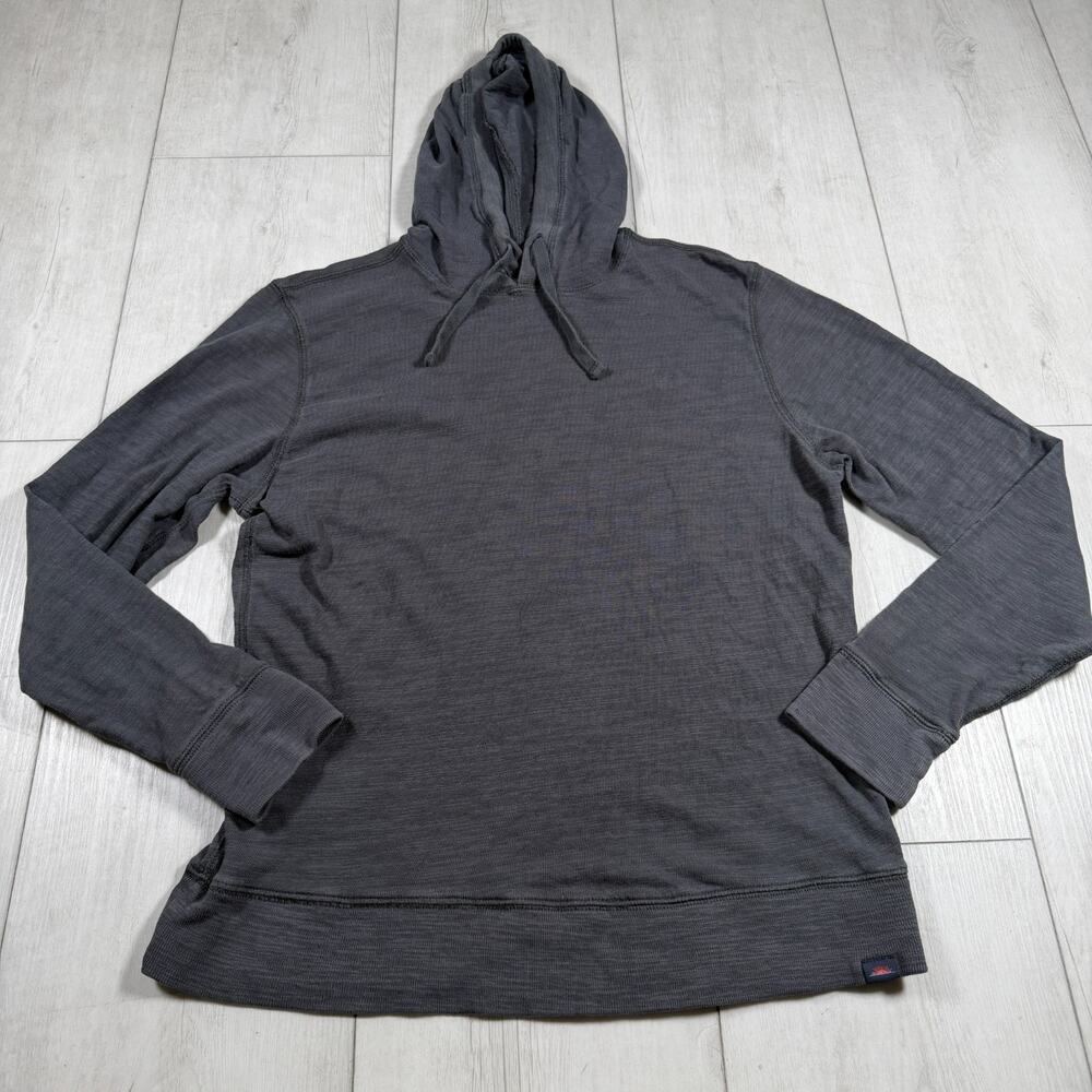 Faherty Sunwashed Slub Hoodie Mens Medium Washed Pullover Lightweight Gray